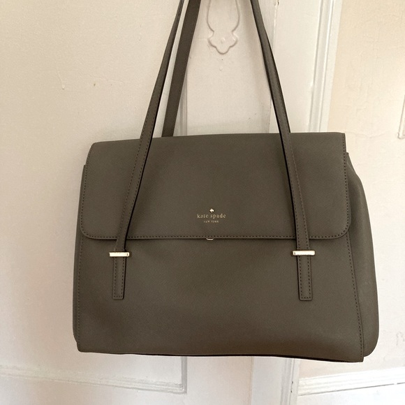 Rare ! Kate Spade Grey Leather Shoulder Bag - Picture 1 of 11